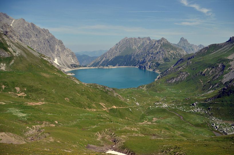 Mountain panorama with lake by Sandra Knittel