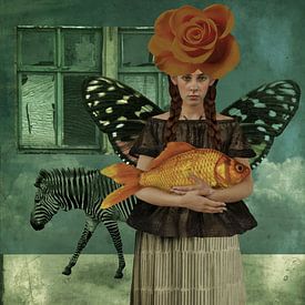 Vintage Beauty Vlinder Zebra Roos van Yvonne Zeldenthuis