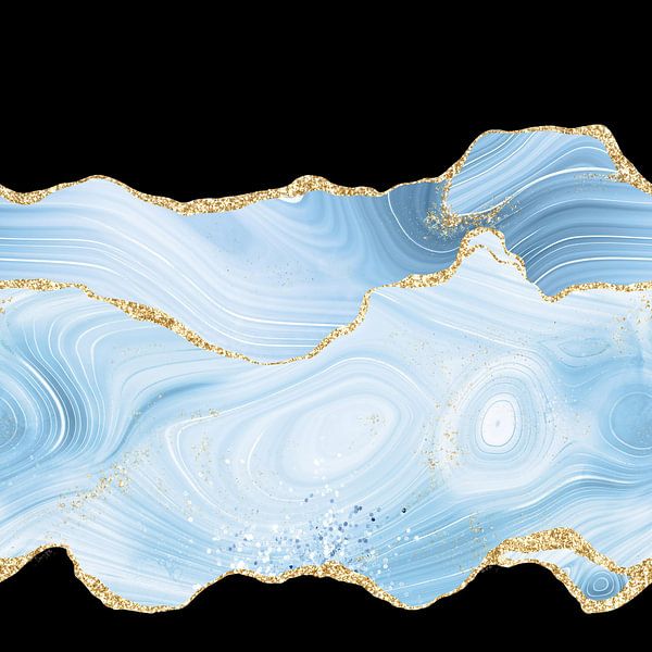 Blau &amp; Gold Glitter Achat Textur 04 von Aloke Design
