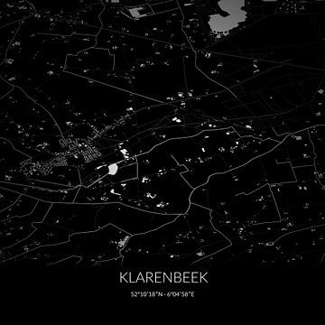 Zwart-witte landkaart van Klarenbeek, Gelderland. van Rezona