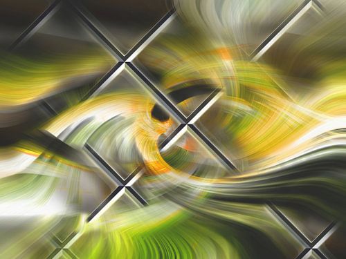 Abstract vlechtwerk met groen en zwart