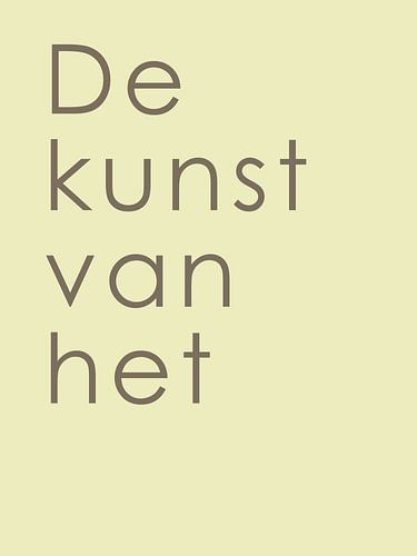 De kunst van het - gele editie