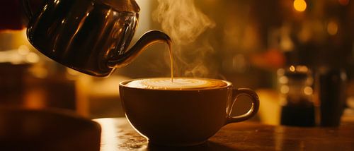 Steaming coffee in a cosy atmosphere by Poster Art Shop