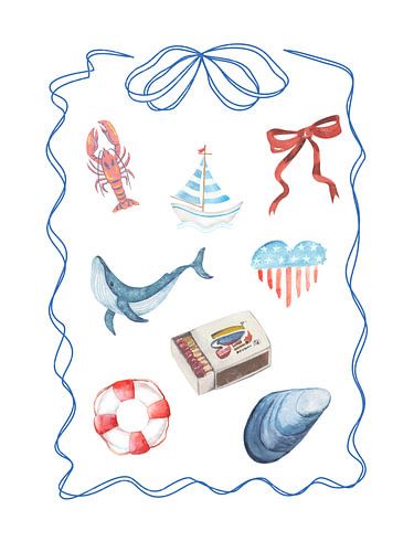 Aquarelle à thème nautique sur Jolly and Dash