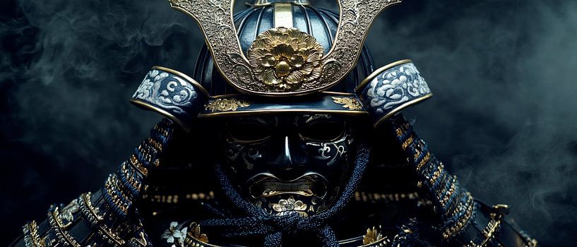 Samurai portrait with helmet - Mystical by Poster Art Shop