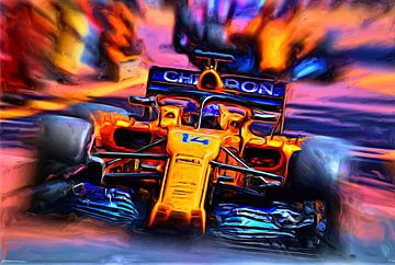 #14 Fernando Alonso - Grand Prix Monaco 2018 van DeVerviers
