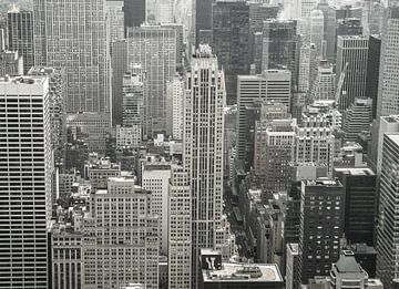 Drukte van NY city in zwart-wit von Karin Mooren