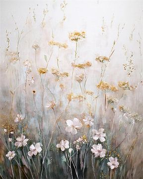 Wilde bloemen in het gras, Serie Botanische aquarel kunst -2 van Studio Pieternel