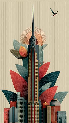 Empire Deco Flora - Architecturale Botanische Kunst