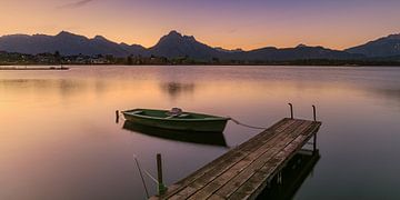 Zonsopkomst bij de Hopfensee, Beieren