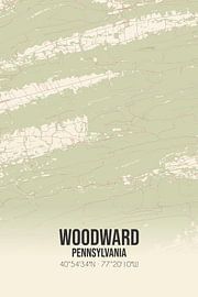 Alte Karte von Woodward (Pennsylvania), USA. von Ortsdrucke