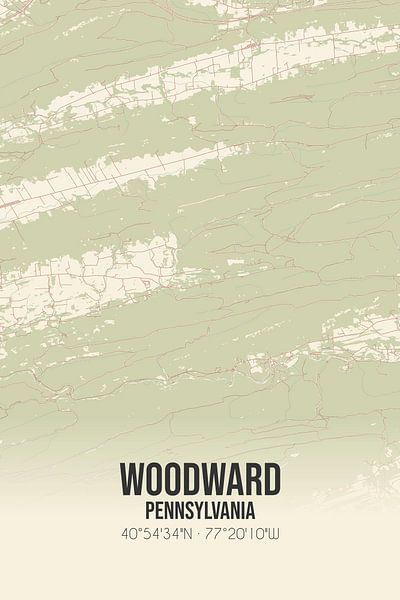 Vintage map of Woodward (Pennsylvania), USA. by Prints of Place