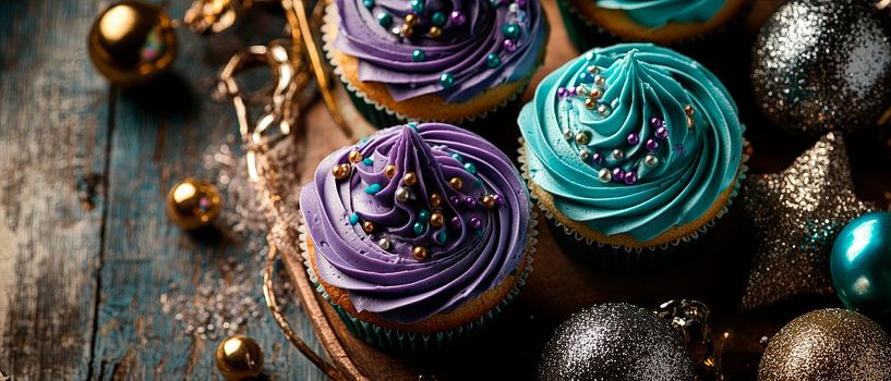 Imaginative cupcakes in bright colours by Poster Art Shop