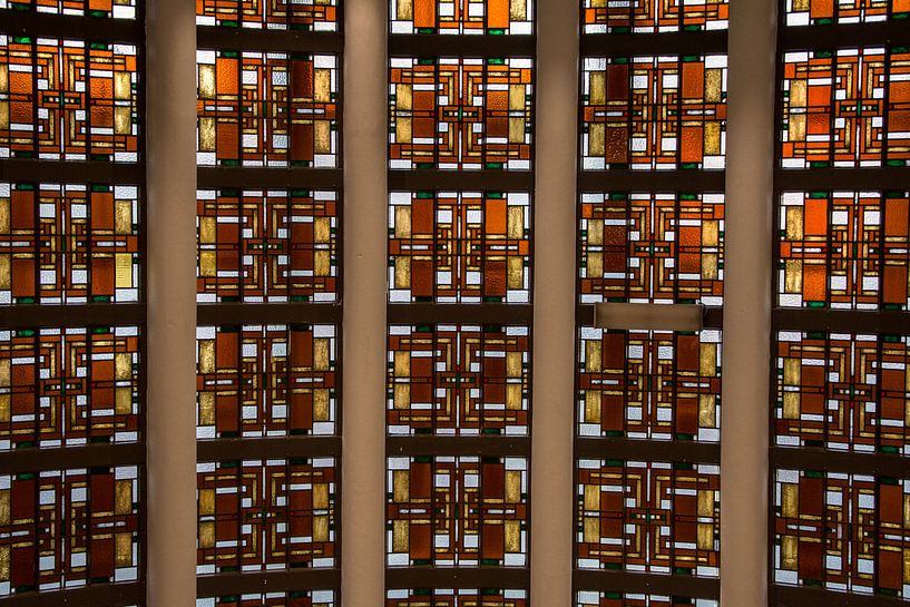 Stained glass window/wall by Yvonne van der Meij
