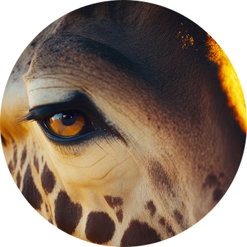 Close-up van de kop van een Giraffe van Vlindertuin Art