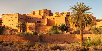 Kasbah Taourirt at sunset, Ouarzazate, Morocco,