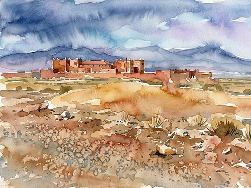 Het rode kasteel in de woestijn