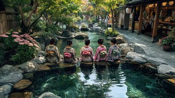 Geisha dans un jardin japonais sur Egon Zitter