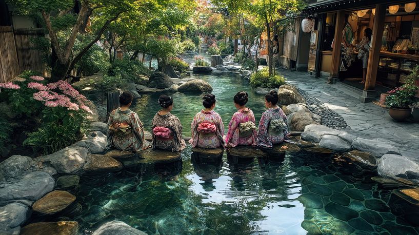 Geisha im japanischen Garten von Egon Zitter