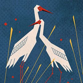 Grue géométrique de la série Bird sur Rohan Dahotre