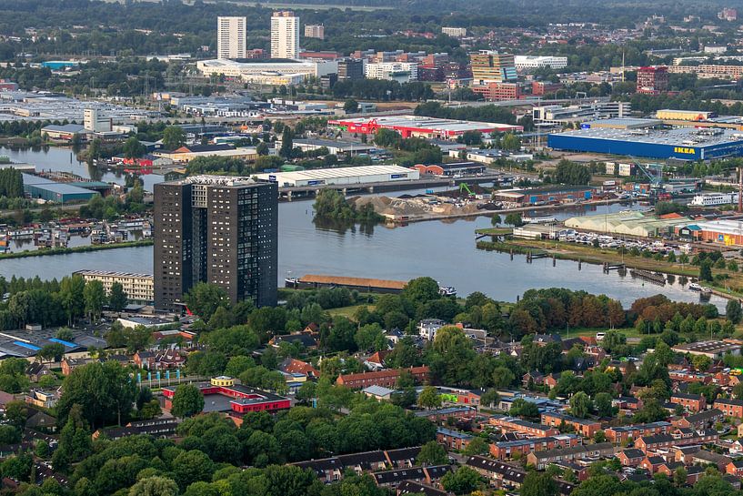 The Tasmanian Tower in Groningen from the air by Marga Vroom
