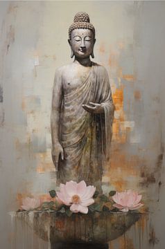 Verlichte Reflectie: Boeddha's Bloeiende Inzicht van Emil Husstege