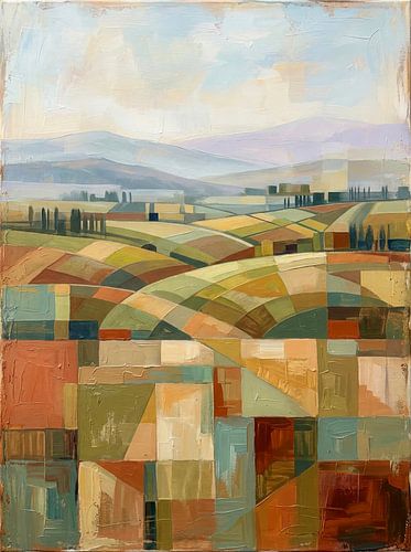 Abstrakte Landschaft mit sanften Feldern