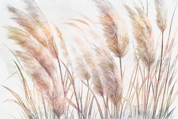 Pampas Grass Traum, Japandi Natur in erdigen Farben