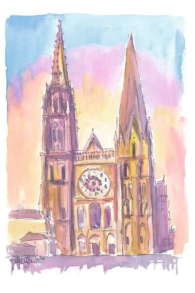 Die Kathedrale von Chartres in einem verträumten Licht von Markus Bleichner