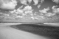 Strand mit Wolken in schwarz und weiß von Jan Fritz Miniaturansicht