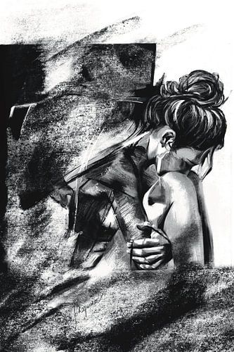 Woman. Portrait charcoal