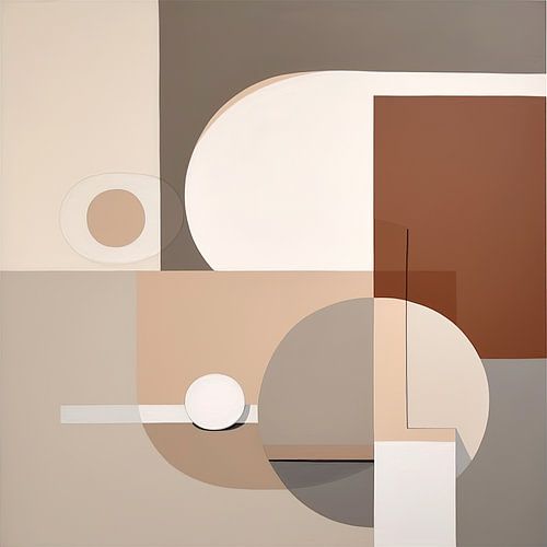 Taupe & Beige Painting by ARTEO Paintings