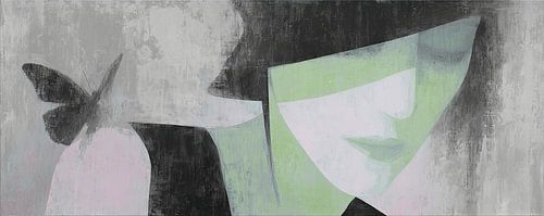 Woman Butterfly | Hat and Butterfly by ARTEO Paintings