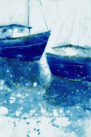 Des voiliers dans le port brumeux sur Chromatic Storm Studio