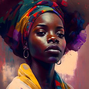 Belle femme africaine à l'allure assurée