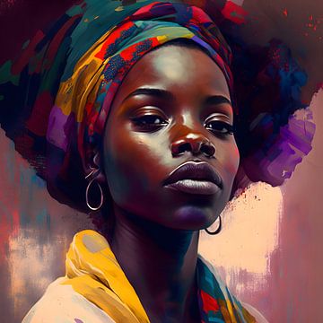 Schöne afrikanische Frau mit selbstbewusstem Blick