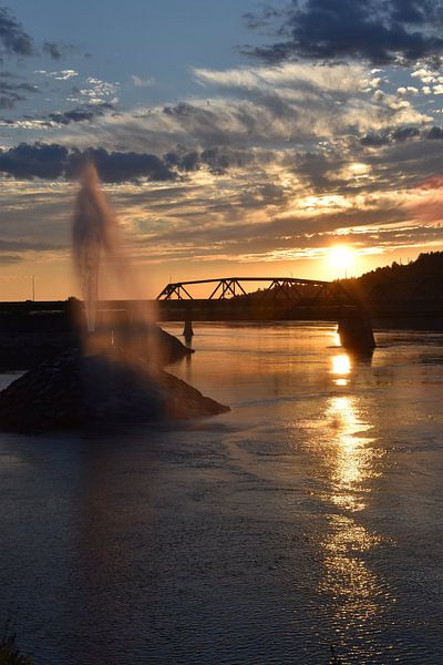 A sunset over the Saguenay River by Claude Laprise