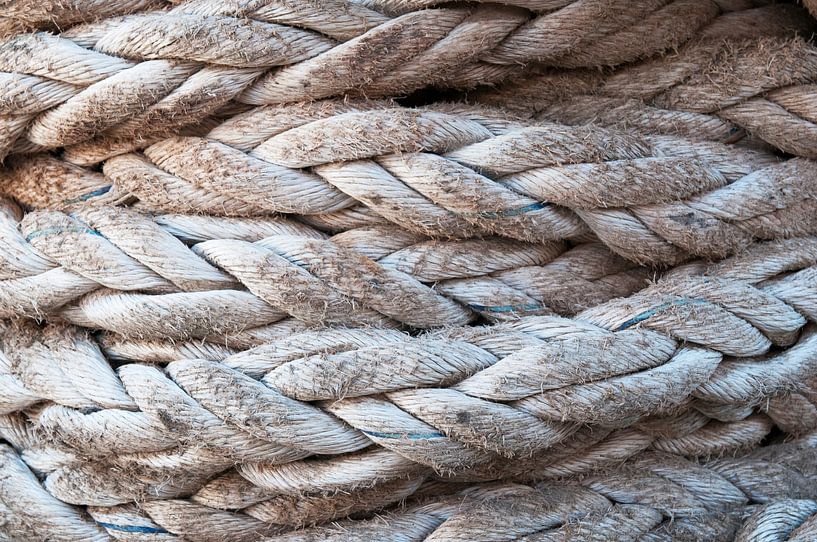 Close-up of braided ship's cables by Margot van den Berg