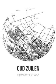 Oud Zuilen (Utrecht) | Landkaart | Zwart-wit van MijnStadsPoster