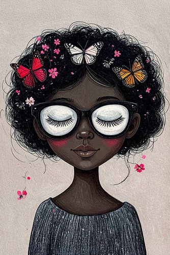Meisje met vlinders...