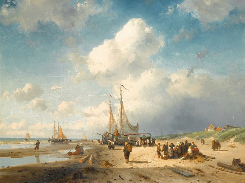 Kustgezicht met vissers, Charles Leickert van Meesterlijcke Meesters
