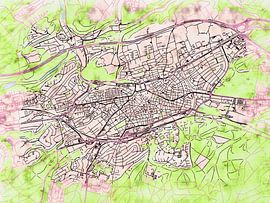 Carte de Kaiserslautern avec le style 'Soothing Spring' sur Maporia