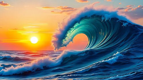 Glinsterende golfbewegingen