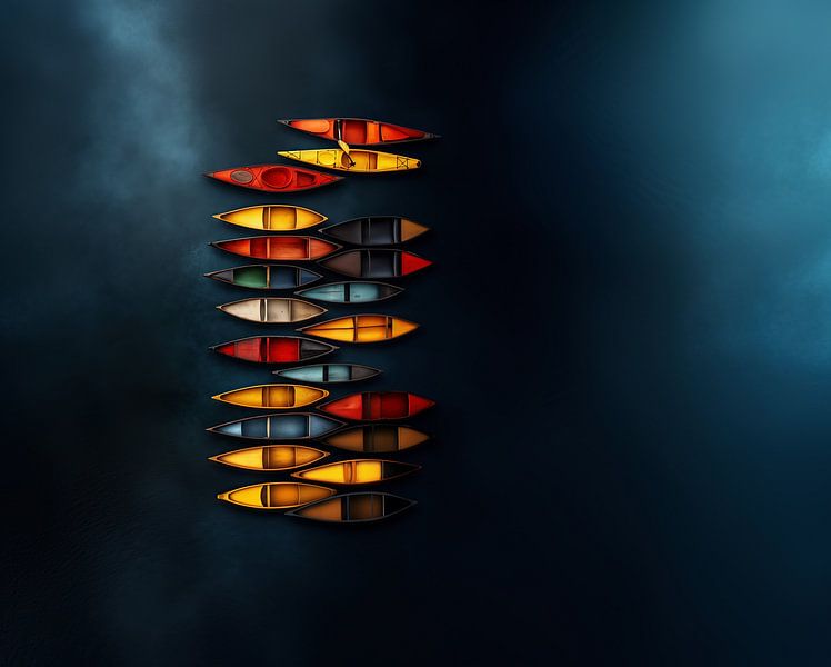 Boten van bovenaf van fernlichtsicht