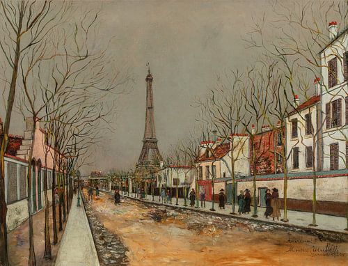 Maurice Utrillo, Avenue de Versailles en de Eiffeltoren, 1922