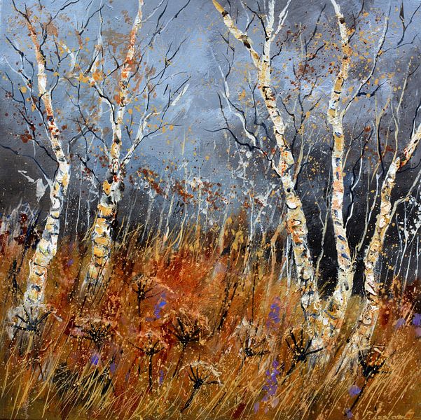 Aspenbomen in de winter van pol ledent