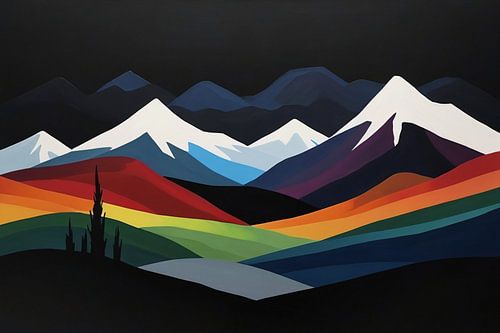 Berglandschap in het donker