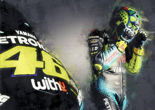 Valentino Rossi oilpaint by Bert Hooijer