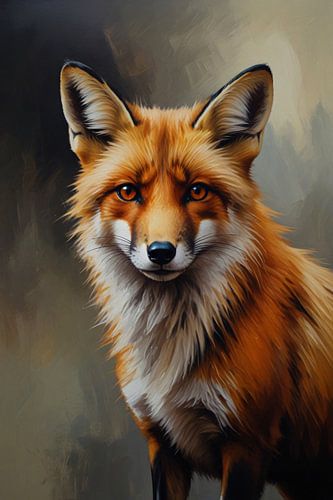 Intense Oogopslag van een Kleurrijke Vos