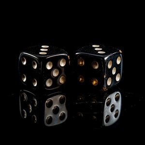 Dice vintage gold-black